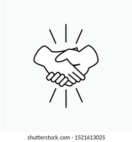 Handshake Icon - Vector, Sign and Symbol for Design, Presentation, Website or Apps Elements. 