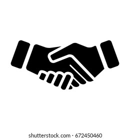 Handshake Icon Vector Symbol in Glyph Pictogram illustration