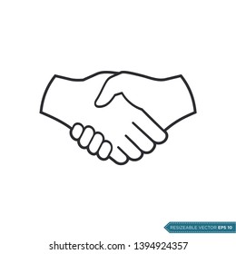 Handshake Icon Vector Template Flat Design