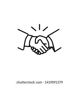 handshake icon vector trendy style 