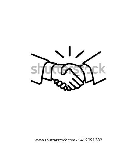 handshake icon vector trendy style 
