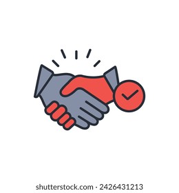 handshake icon. vector.Editable stroke.linear style sign for use web design,logo.Symbol illustration.