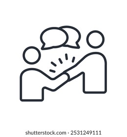 Handshake icon. vector.Editable stroke.linear style sign for use web design,logo.Symbol illustration.