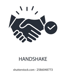 Handshake icon. vector.Editable stroke.linear style sign for use web design,logo.Symbol illustration.