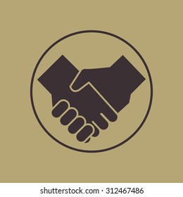 handshake icon vintage style