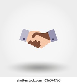 Handshake. Icon for web and mobile application. Vector illustration on a white background. Flat design style