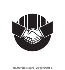 Handshake icon with white background 