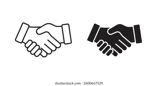 Handshake icons graphics set vectors
