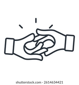 handshake icons isolated on White Background. Flat style design