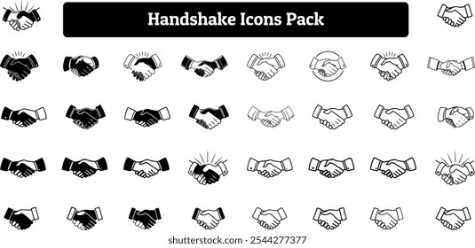 Handshake Icons Pack, People Handshaking