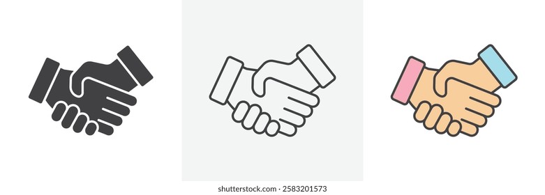 Handshake icons pack for website designs