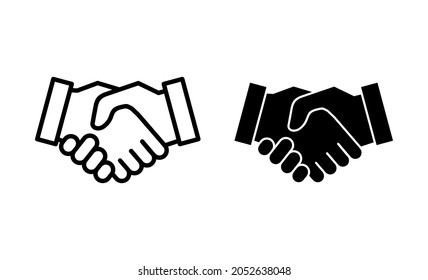 Handshake icons set. business handshake sign and symbol. contact agreement