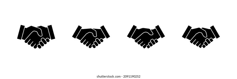 Handshake icons set. business handshake sign and symbol. contact agreement