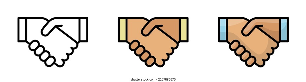 Handshake. Handshake icons set. Flat icon isolated on white background. Vector clipart.
