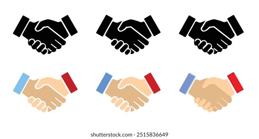 Conjunto de iconos de apretón de manos Vector Profesional de asociación Silueta