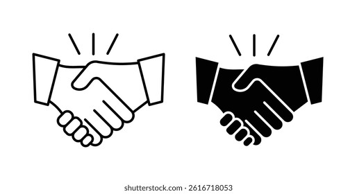 Handshake icons set for website design