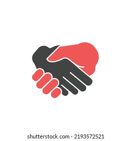 Símbolo de iconos de apretón de manos vectores para web infográfica