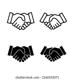 Handshake icons vector. business handshake sign and symbol. contact agreement