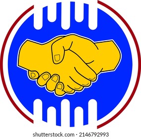 handshake illustration, agreement symbol, friendship, partnership cooperation, business cooperation, togetherness and mutual trust.
