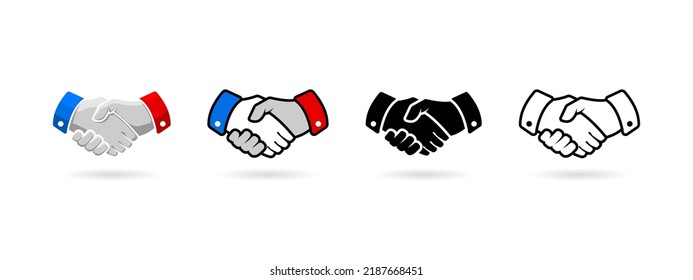 handshake illustration design in 4 style. Handshake silhouette design