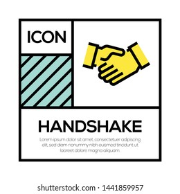 HANDSHAKE AND ILLUSTRATION ICON CONCEPT