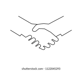 Handshake illustration outline