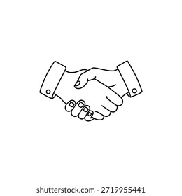 Icono del Vector de la ilustración del apretón de manos para el diseño de la colaboración empresarial del Acuerdo de sociedad