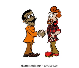 Handshake Indian businessman and young businessman 