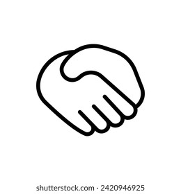 Handshake, Interface Line Icon Logo Illustration. Interface Icon-Set. Geeignet für Webdesign, Logo, App.