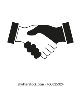 Handshake isolated black icon.