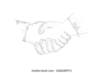 Handshake isolated on white background. For web site,poster,placard and greeting card. Useful for contract agreement and presentation material. Creative art concept, vector illustration eps 10