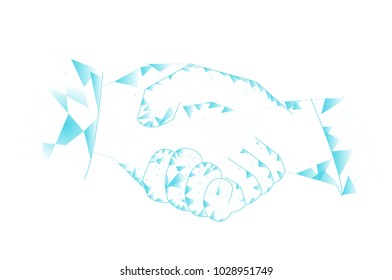 Handshake isolated on white background. For web site,poster,placard and greeting card. Useful for contract agreement and presentation material. Creative art concept, vector illustration eps 10