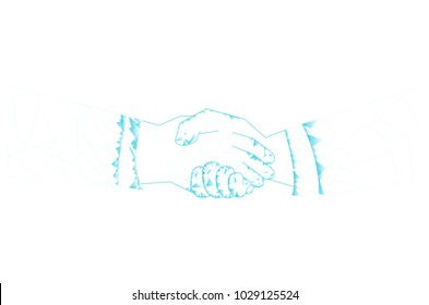 Handshake isolated on white background. For web site,poster,placard and greeting card. Useful for contract agreement and presentation material. Creative art concept, vector illustration eps 10