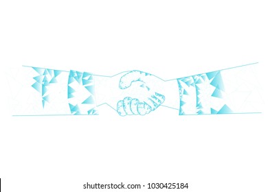 Handshake isolated on white background. For web site,poster,placard and greeting card. Useful for contract agreement and presentation material. Creative art concept, vector illustration eps 10