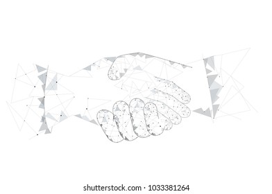 Handshake isolated on white background. For web site,poster,placard and greeting card. Useful for contract agreement and presentation material. Creative art concept, vector illustration eps 10