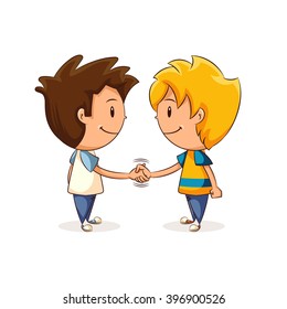 Handshake kids, vector illustration