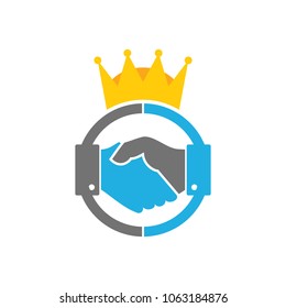 Handshake King Logo Icon Design