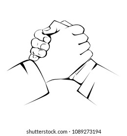 handshake line art