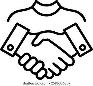 Handshake Line Art - Business Partnership and Agreement Icon