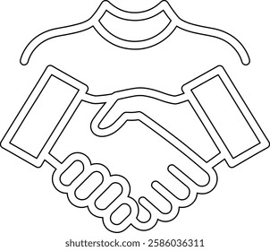 Handshake Line Art - Business Partnership and Agreement Icon