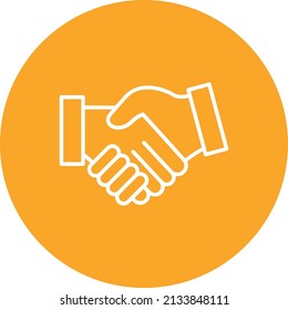 Handshake line circle icon vector image. Can also be used for web apps, mobile apps and print media.