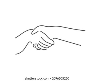 Handshake Line Drawing Continuous One Line Stock Vector (Royalty Free ...