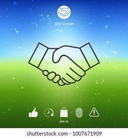Handshake line icon