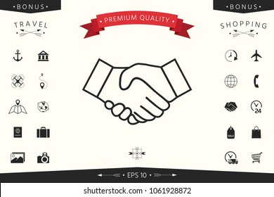 Handshake line icon