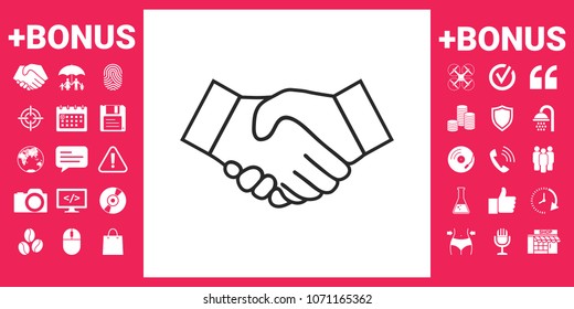Handshake line icon