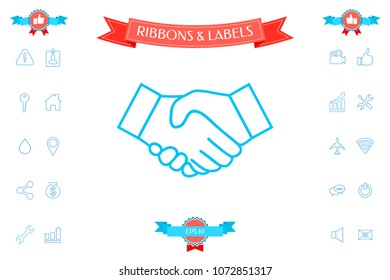 Handshake line icon