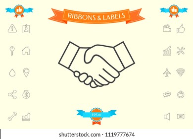 Handshake line icon