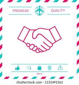 Handshake line icon