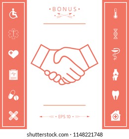 Handshake line icon