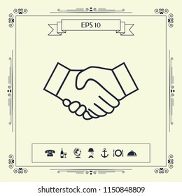 Handshake line icon